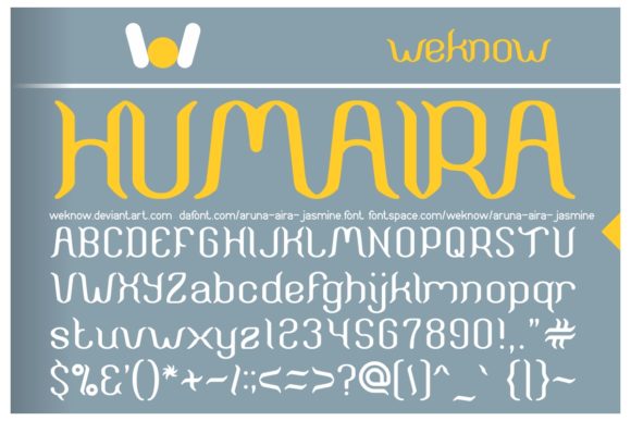 Aruna Aira Jasmine for Stunning Display Typography